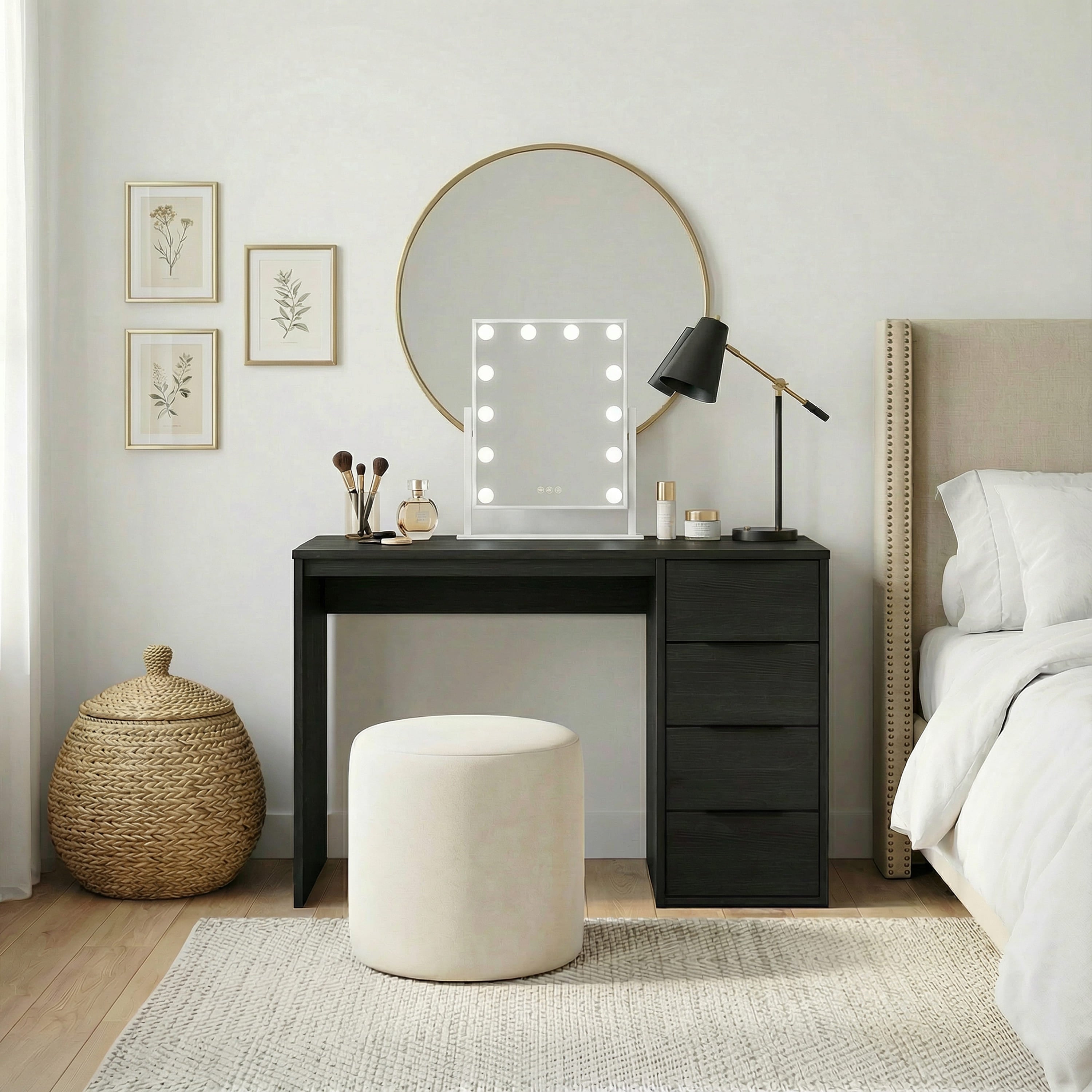Screw-U Desk in Charcoal Oak - Tool-free, easy-assembly modern desk by Simply Built - #color_charcoal oak