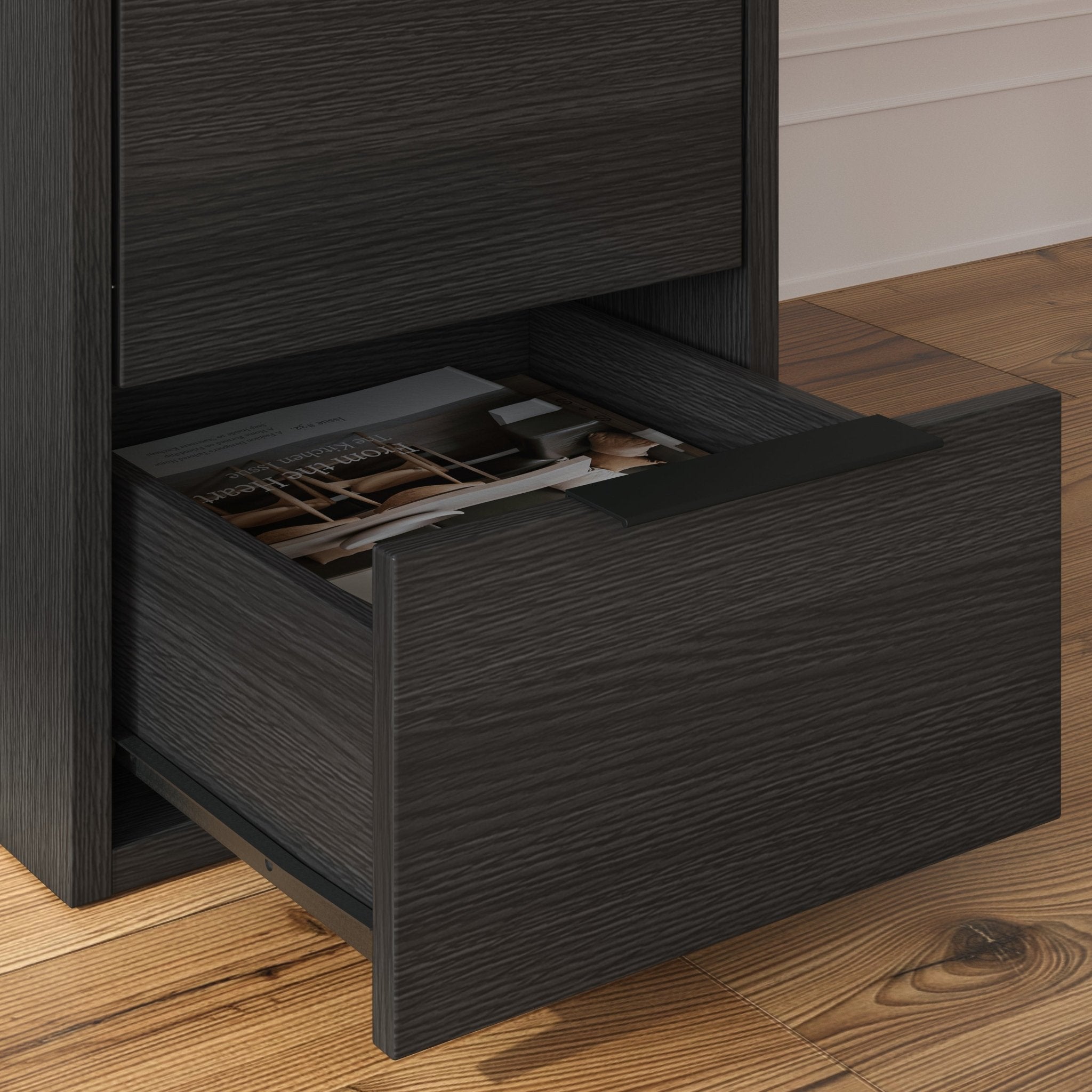 Screw-U Desk in Charcoal Oak - Tool-free, easy-assembly modern desk by Simply Built - #color_charcoal oak