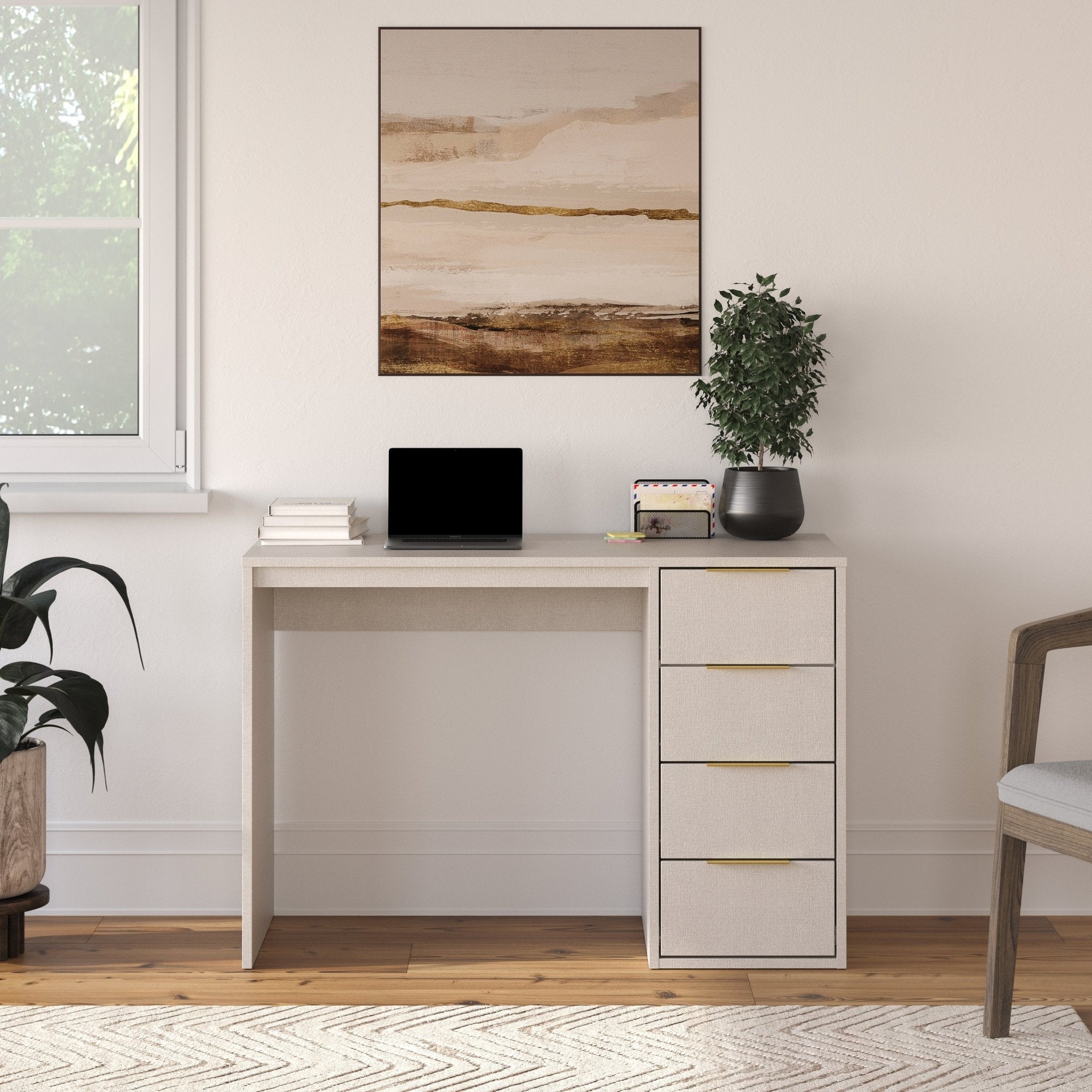 Screw-U Desk in Linen - Tool-free, easy-assembly modern desk by Simply Built - #color_linen