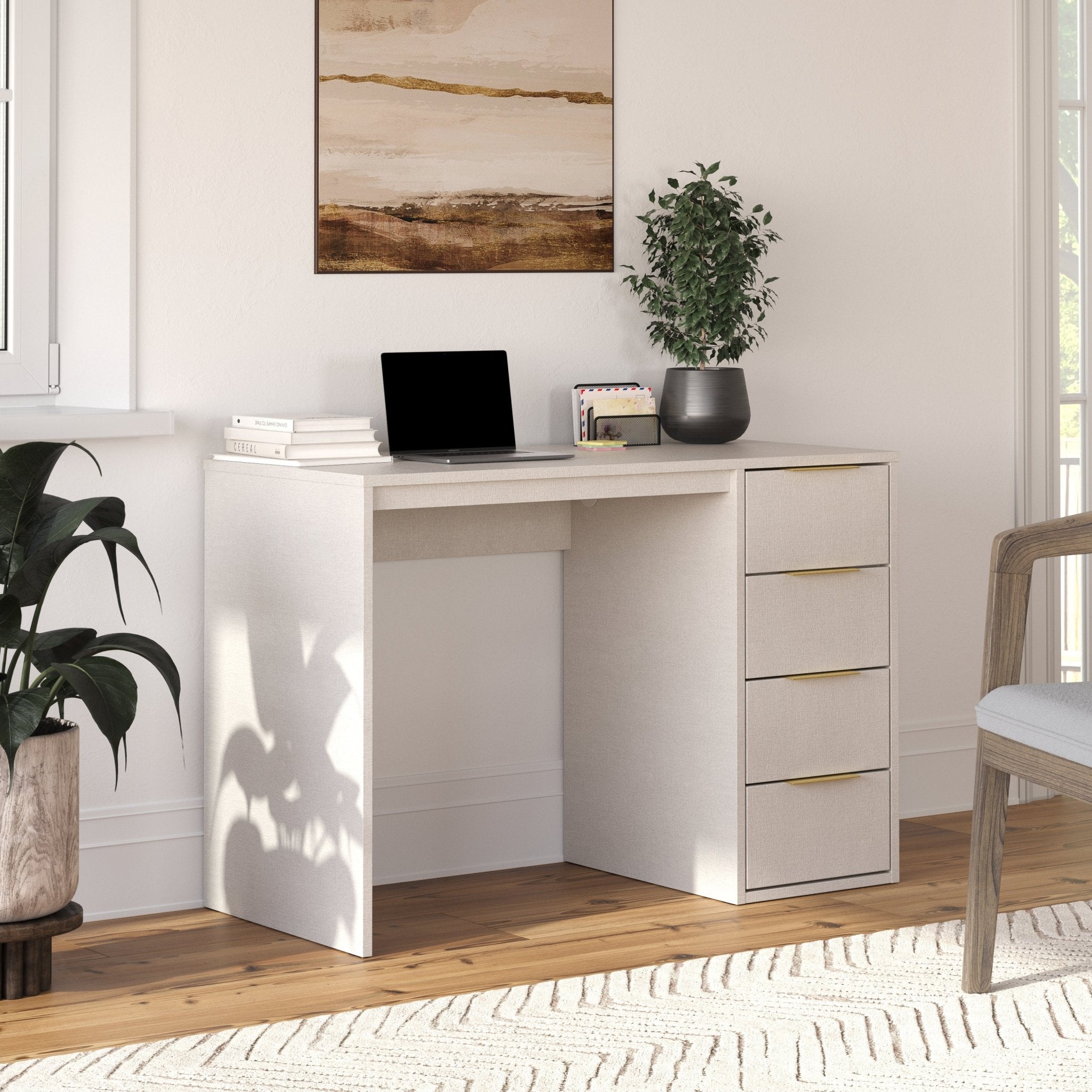 Screw-U Desk in Linen - Tool-free, easy-assembly modern desk by Simply Built - #color_linen