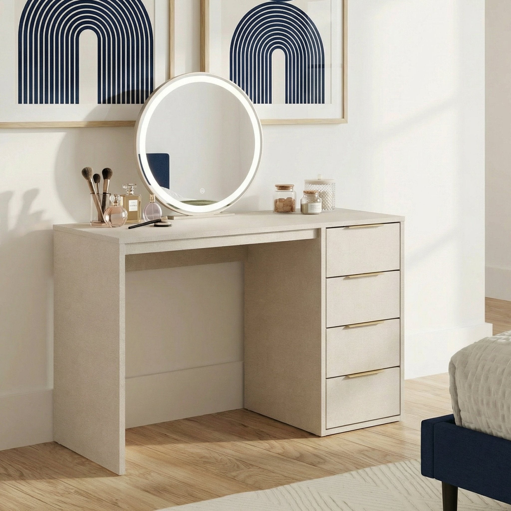 Screw-U Desk in Linen - Tool-free, easy-assembly modern desk by Simply Built - #color_linen