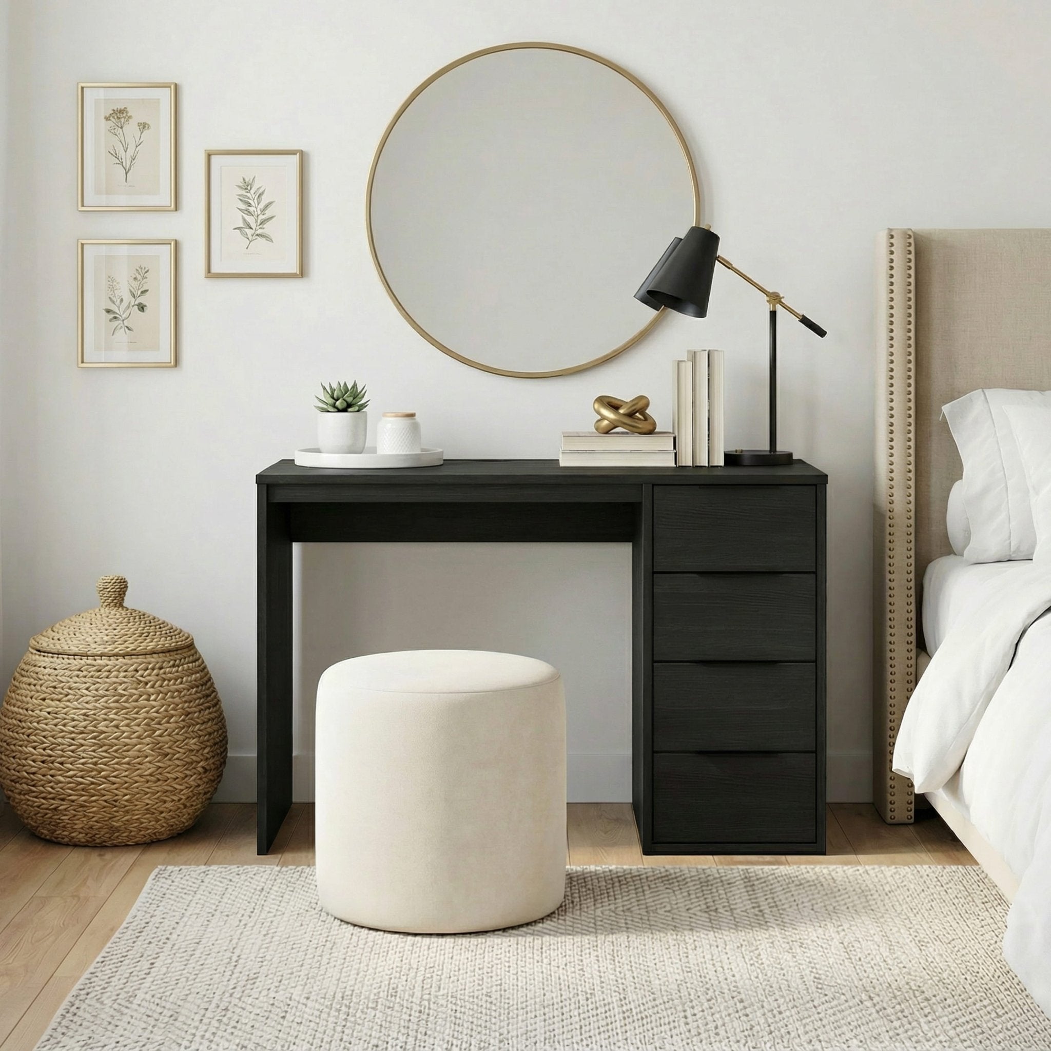 Screw-U Desk in Charcoal Oak - Tool-free, easy-assembly modern desk by Simply Built - #color_charcoal oak