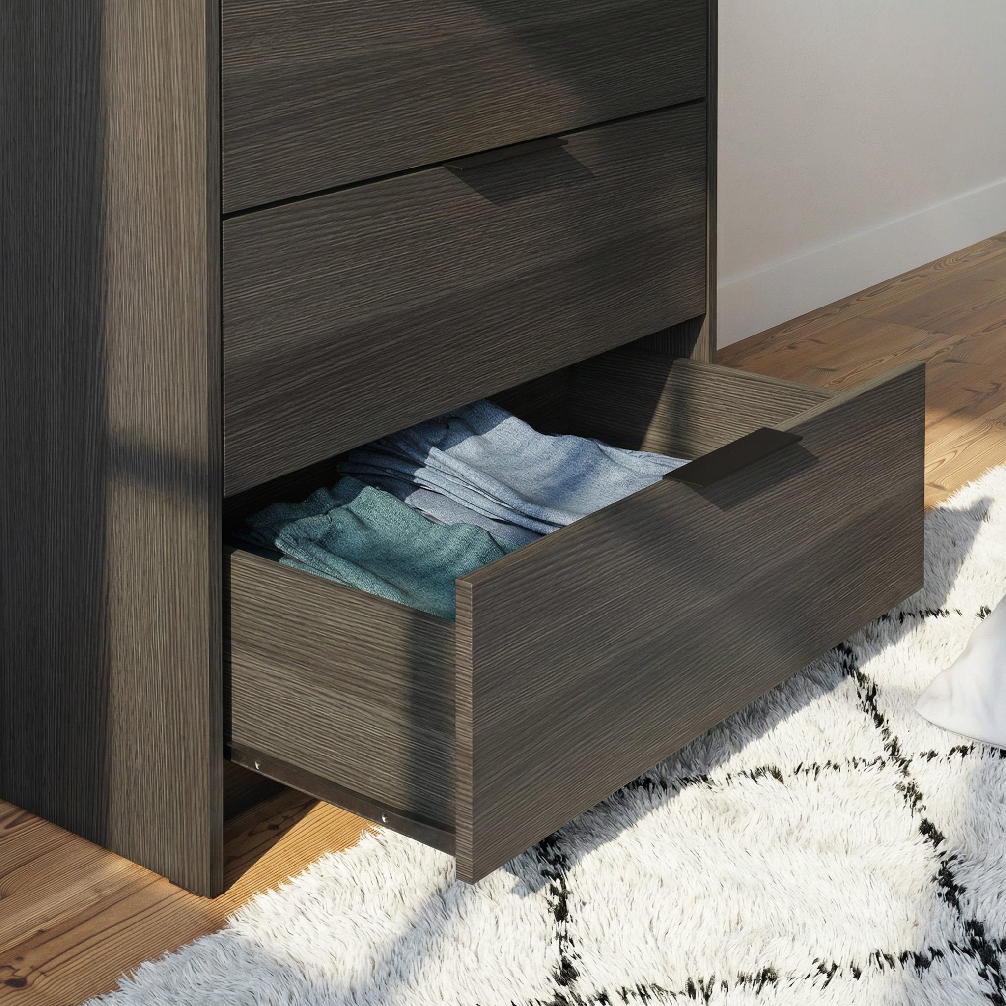 Screw-U Dresser in Charcoal Oak - Tool-free, easy-assembly modern dresser by Simply Built - #color_charcoal oak