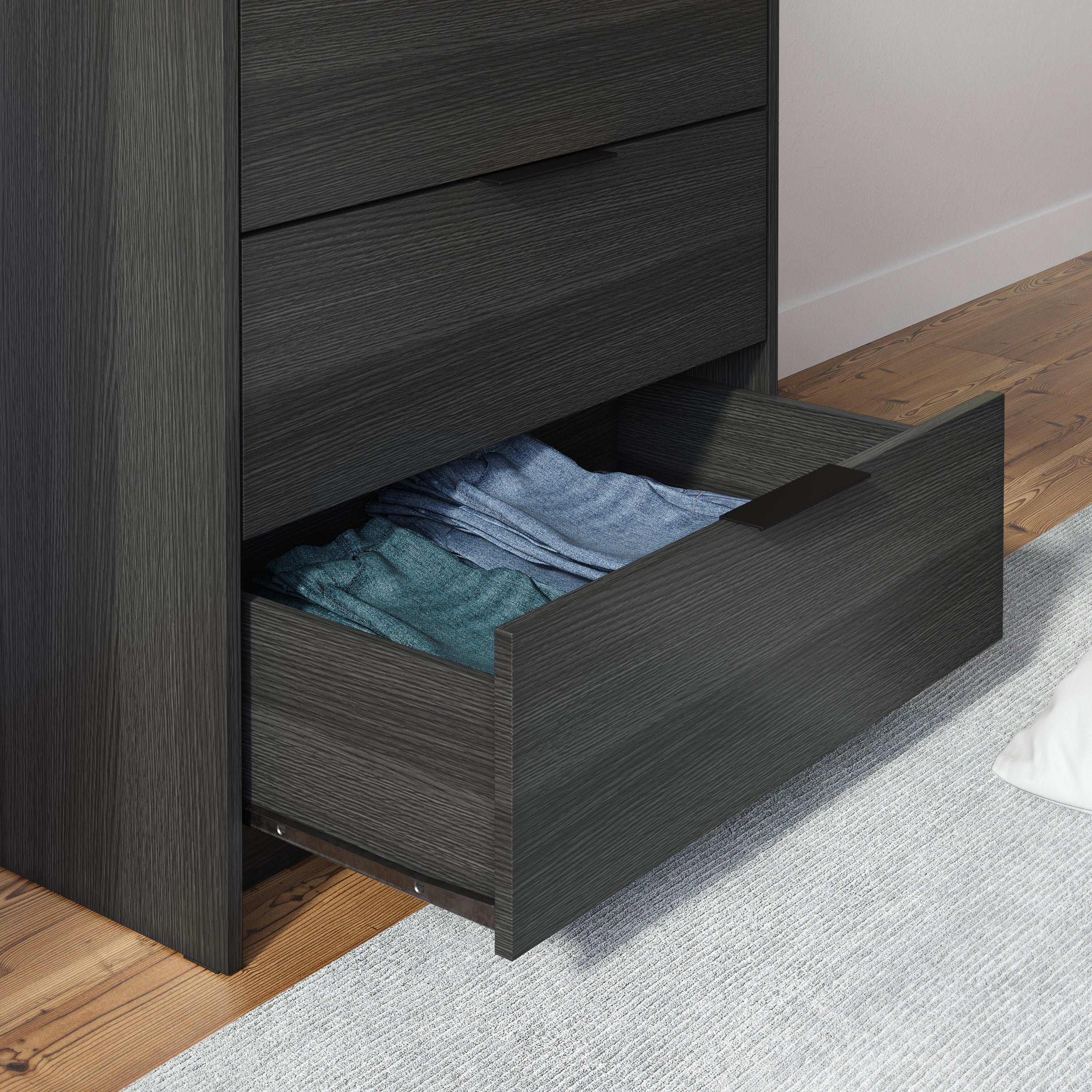 Pre-Order Screw-U Dresser in Charcoal Oak- Tool-free, easy-assembly modern dresser by Simply Built - #color_charcoal oak