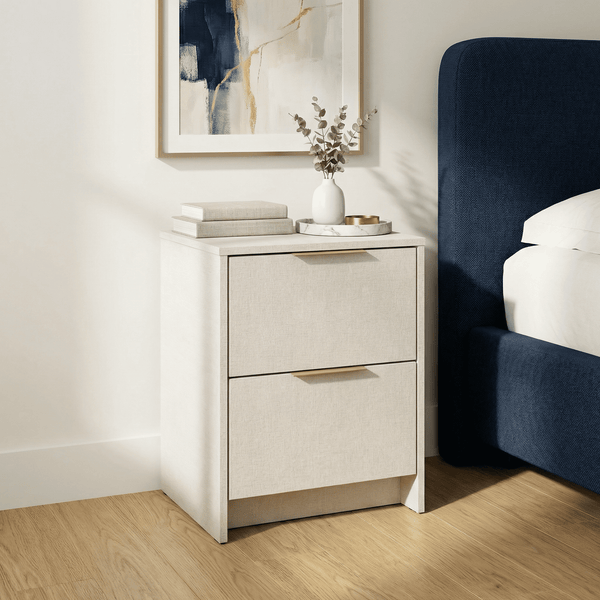 Screw-U Nightstand in Linen - Tool-free, easy-assembly modern nightstand by Simply Built - #color_linen
