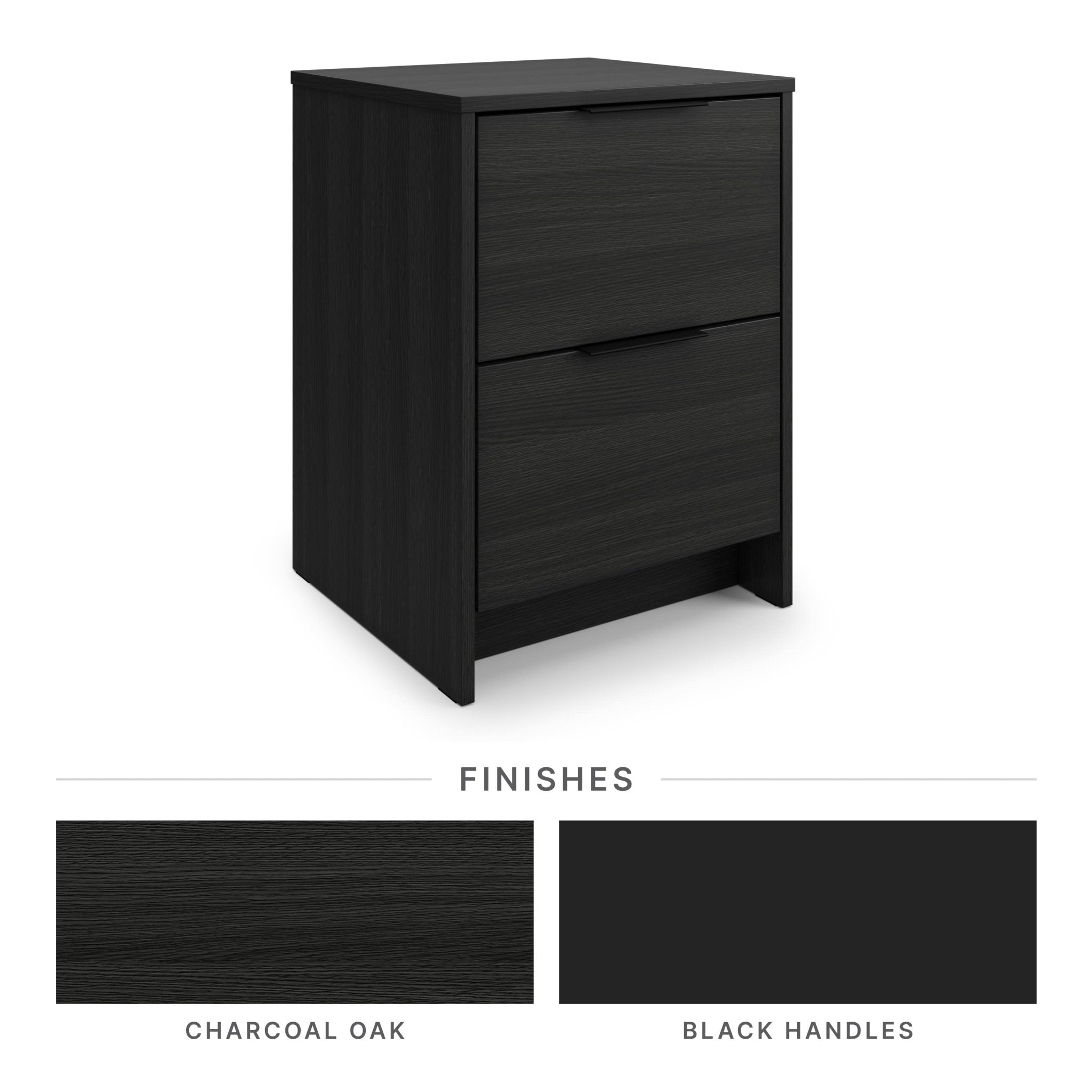 Screw-U Nightstand in Charcoal Oak - Tool-free, easy-assembly modern nightstand by Simply Built - #color_charcoal oak