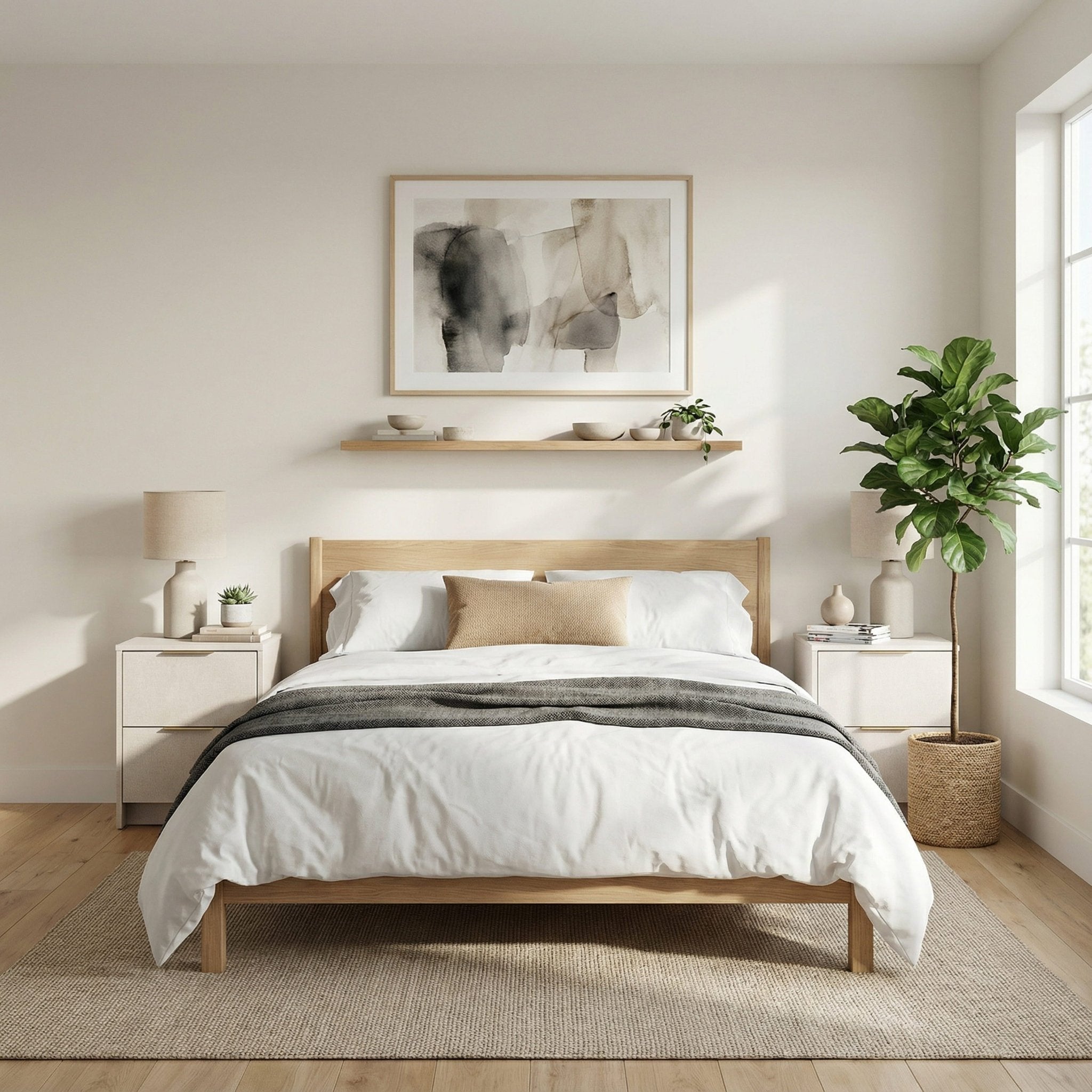 Screw-U Nightstand in Linen - Tool-free, easy-assembly modern nightstand by Simply Built - #color_linen