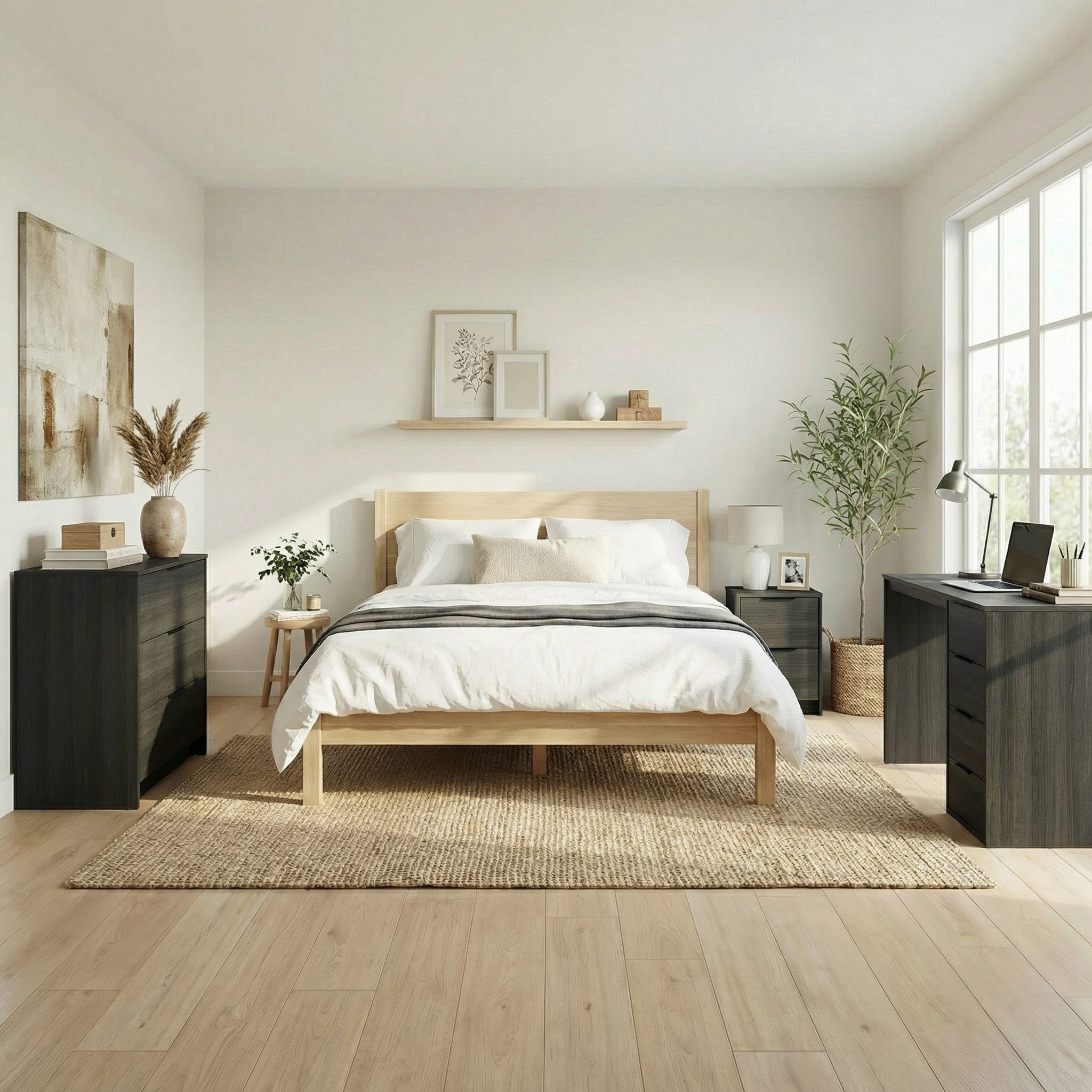 Zero Screws Given Bundle in Charcoal Oak- Tool-free, easy assembly modern furniture by Simply Built - #color_charcoal oak