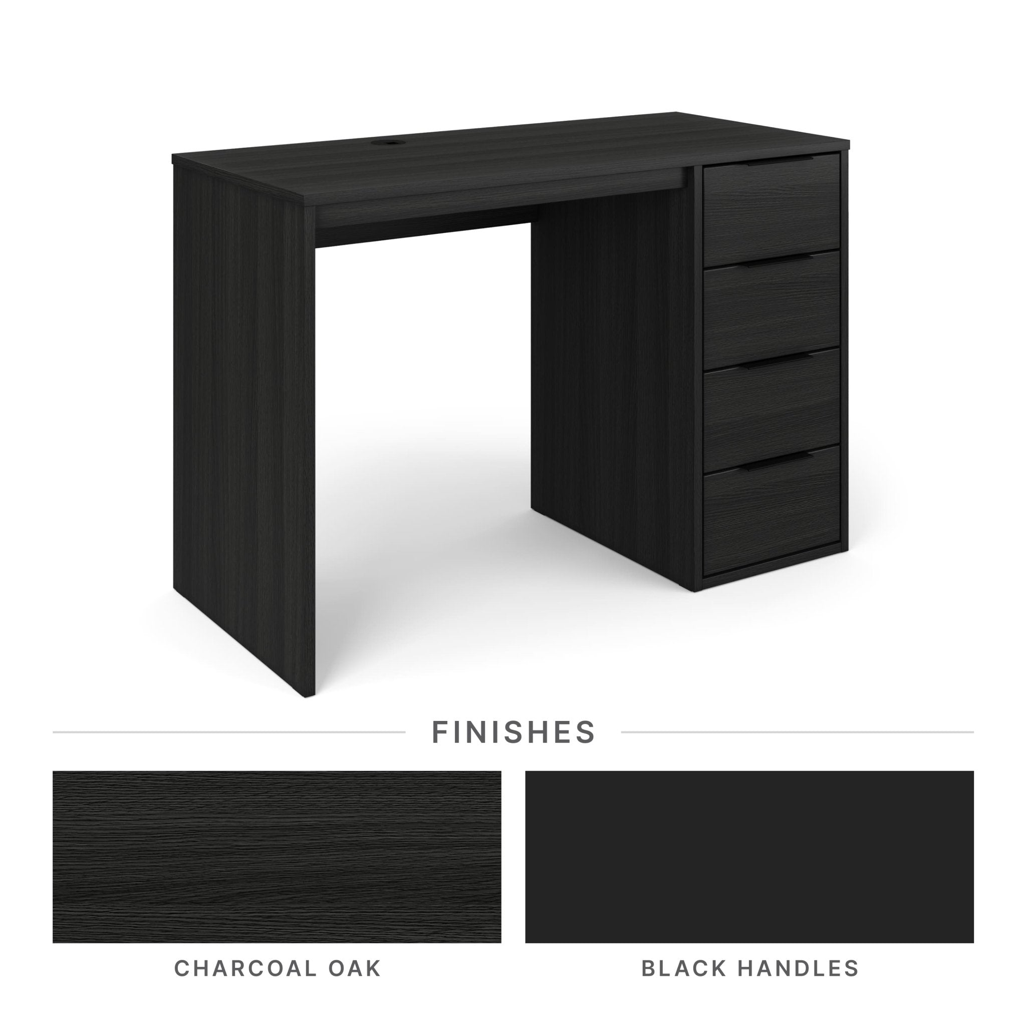 Screw-U Desk in Charcoal Oak - Tool-free, easy-assembly modern desk by Simply Built - #color_charcoal oak