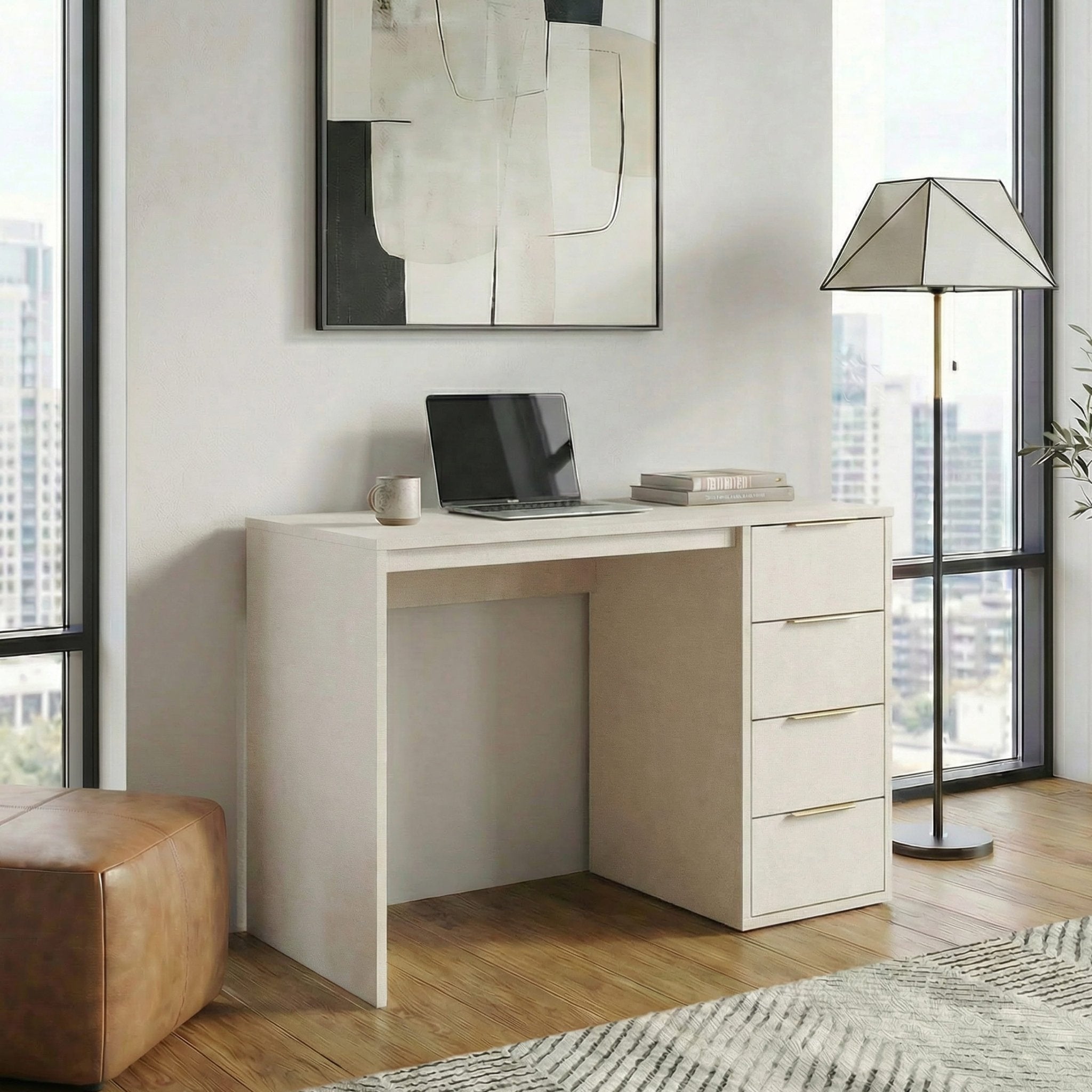 Screw-U Desk in Linen - Tool-free, easy-assembly modern desk by Simply Built - #color_linen