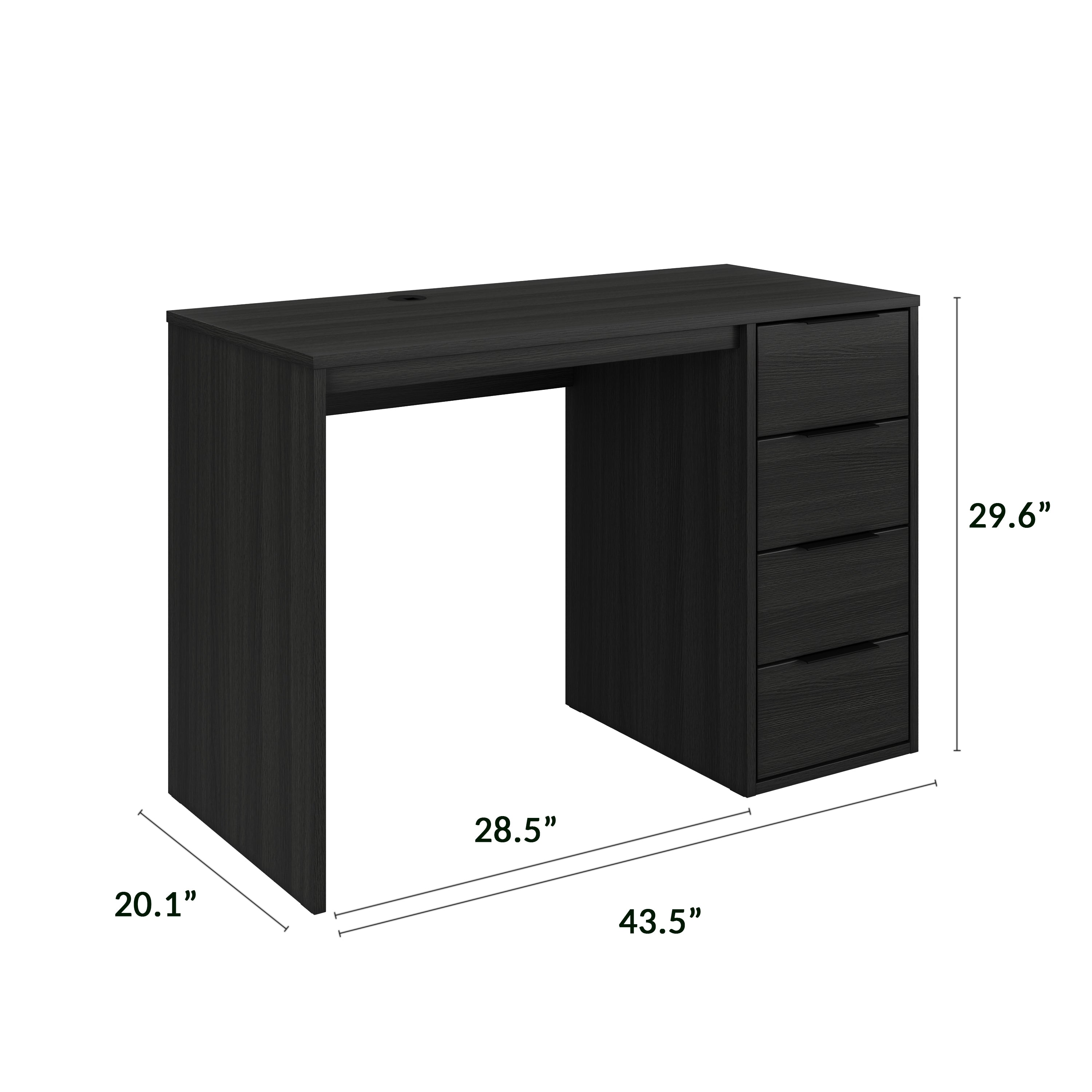 Screw-U Desk in Charcoal Oak - Tool-free, easy-assembly modern desk by Simply Built - #color_charcoal oak