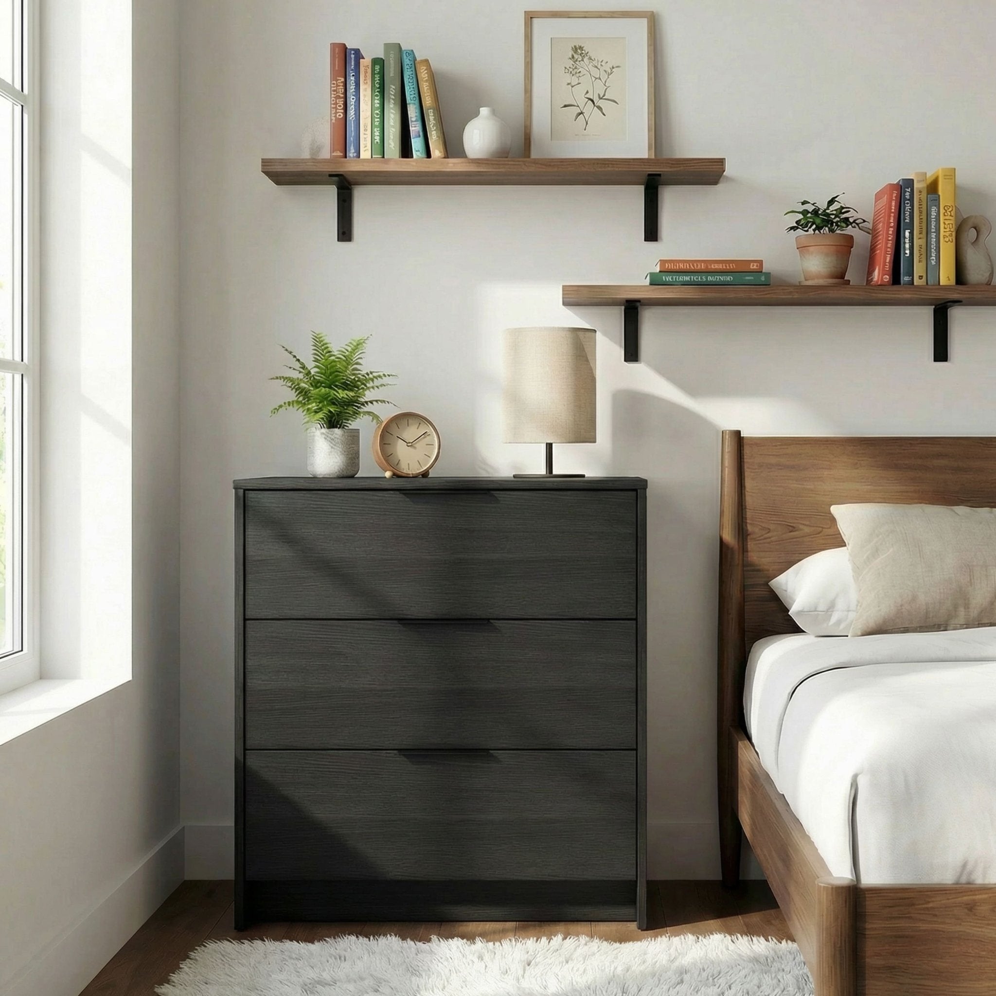 Screw-U Dresser in Charcoal Oak - Tool-free, easy-assembly modern dresser by Simply Built - #color_charcoal oak