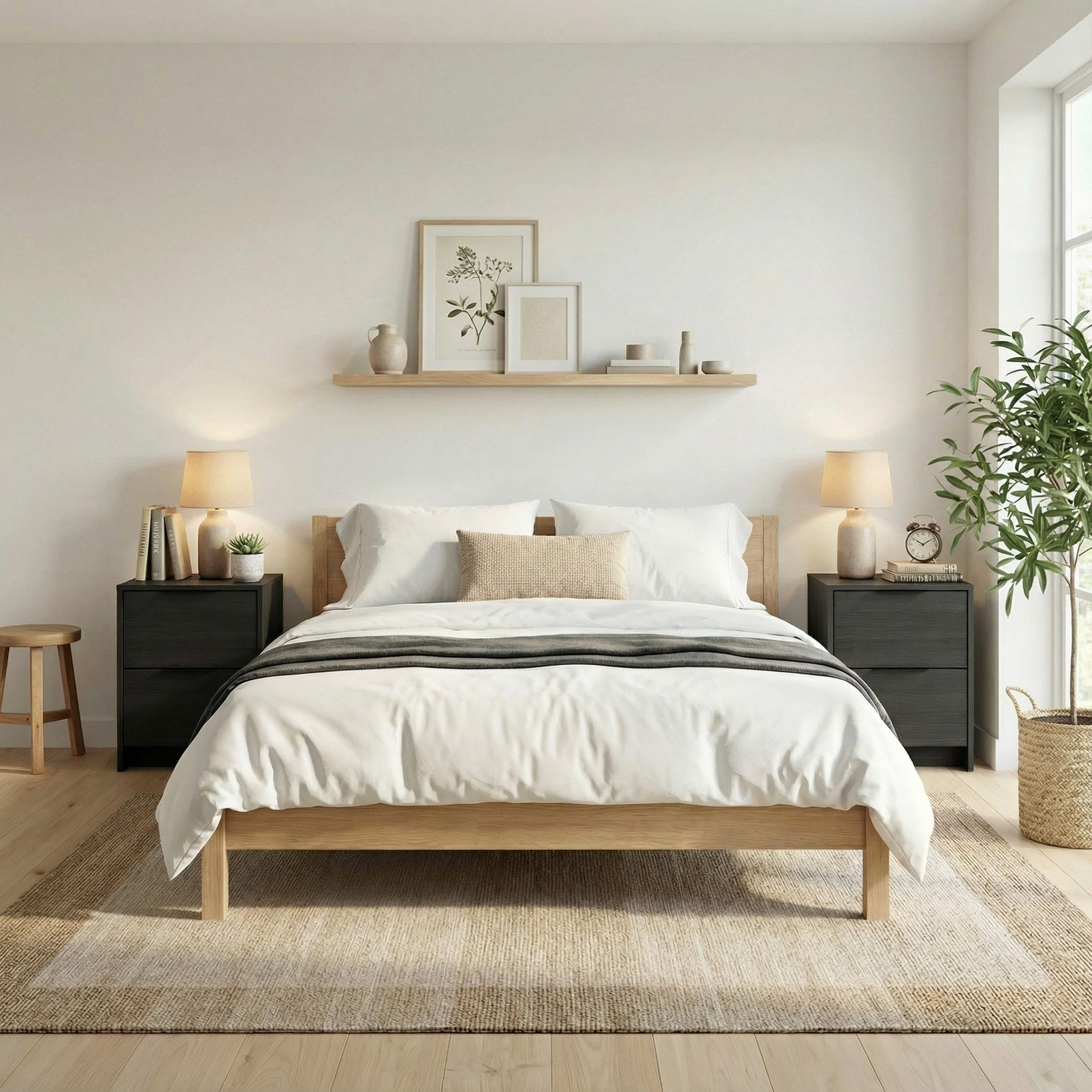 Screw-U Nightstand in Charcoal Oak - Tool-free, easy-assembly modern nightstand by Simply Built - #color_charcoal oak