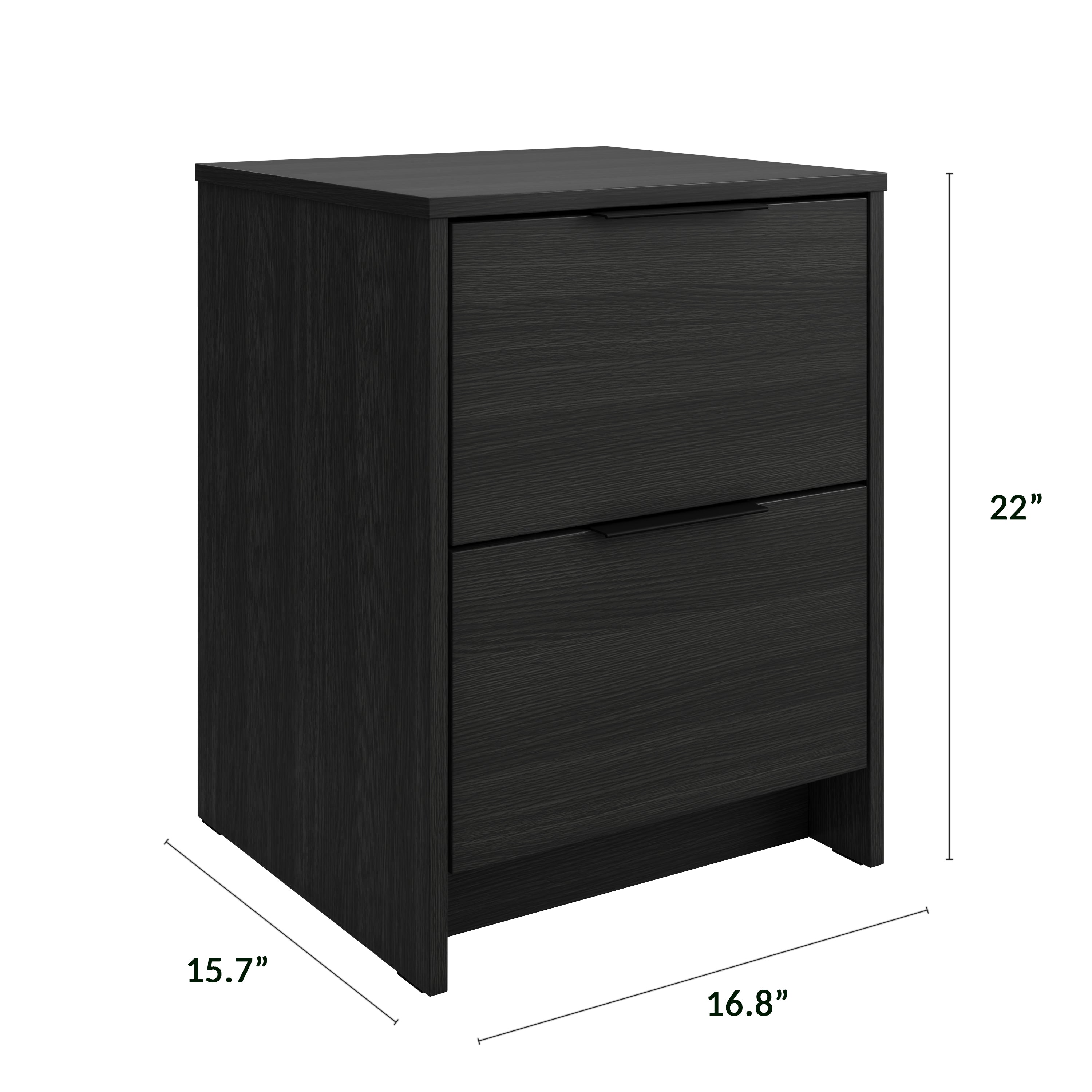 Screw-U Nightstand in Charcoal Oak - Tool-free, easy-assembly modern nightstand by Simply Built - #color_charcoal oak