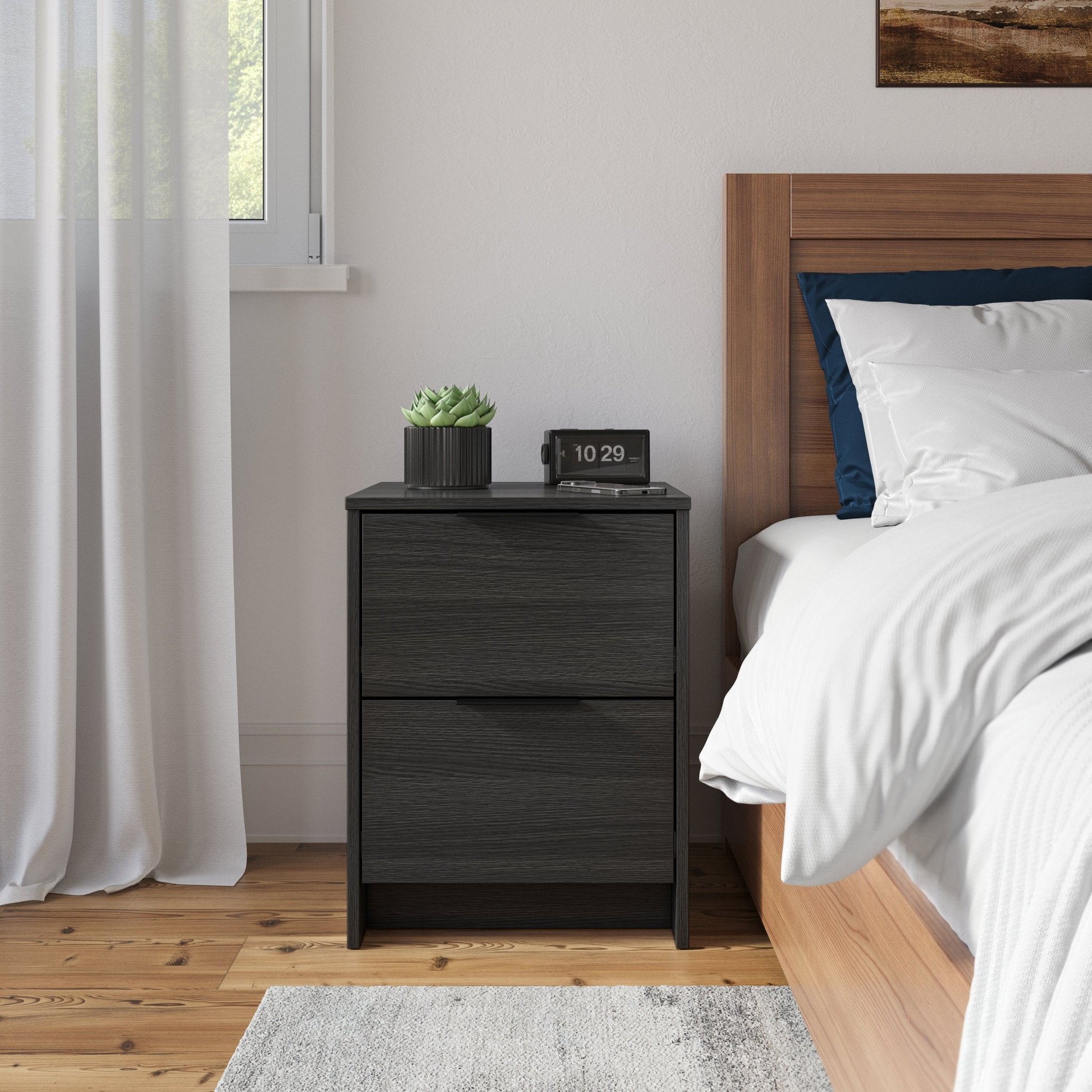 Pre-Order Screw-U Nightstand in Charcoal Oak- Tool-free easy assembly modern Nightstand by Simply Built - #color_charcoal oak