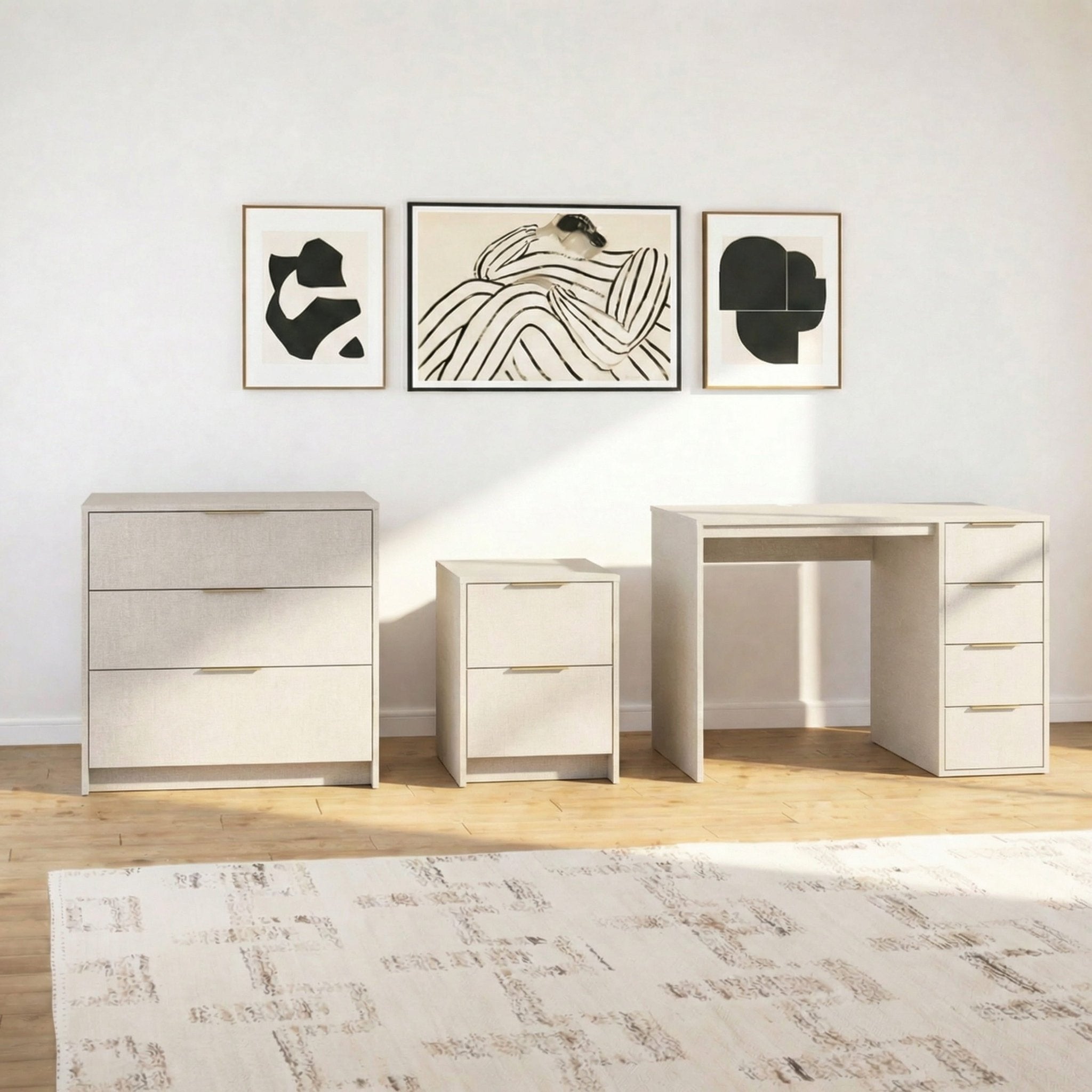 Zero Screws Given Bundle in Linen- Tool-free, easy assembly modern furniture by Simply Built - #color_linen