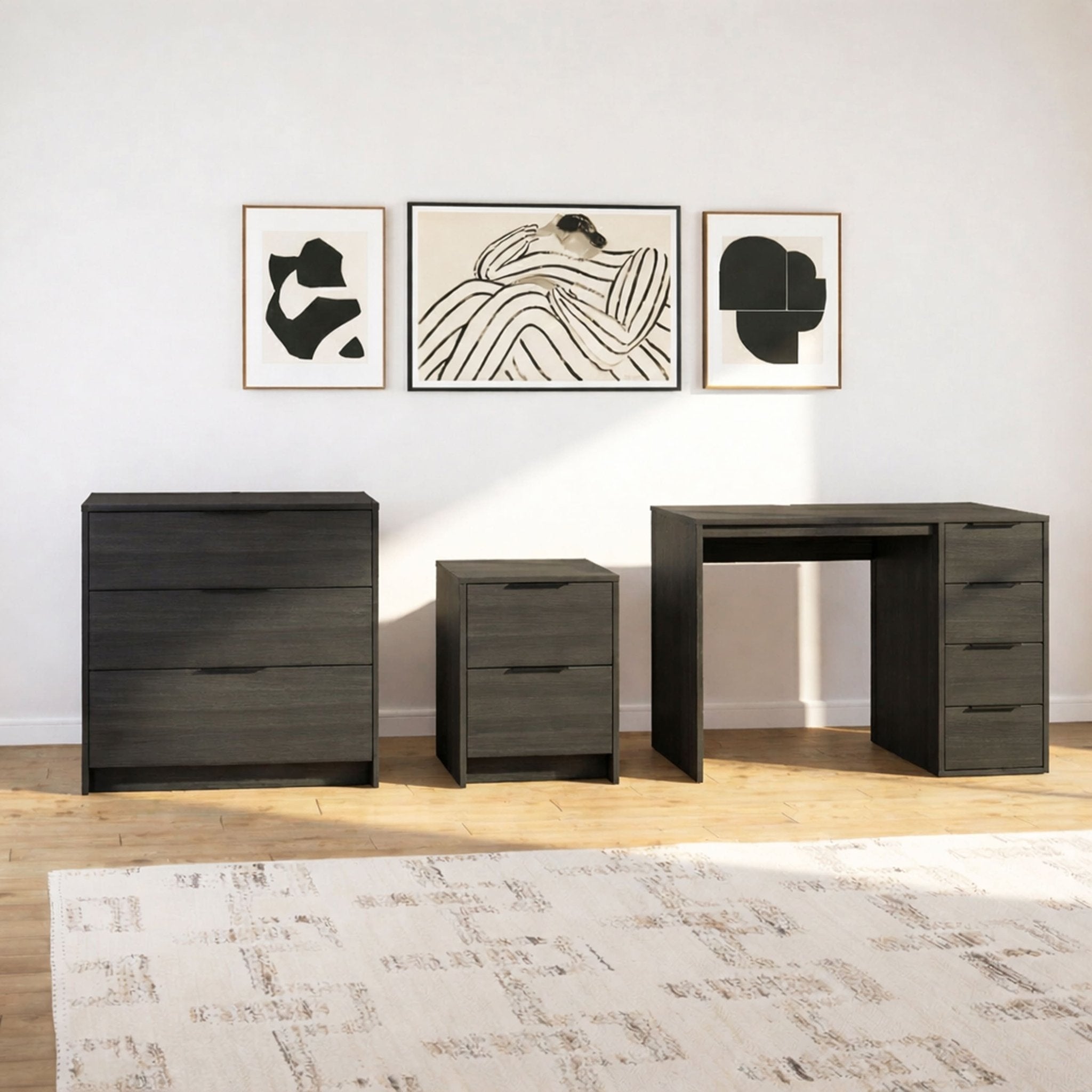 Zero Screws Given Bundle in Charcoal Oak- Tool-free, easy assembly modern furniture by Simply Built - #color_charcoal oak 