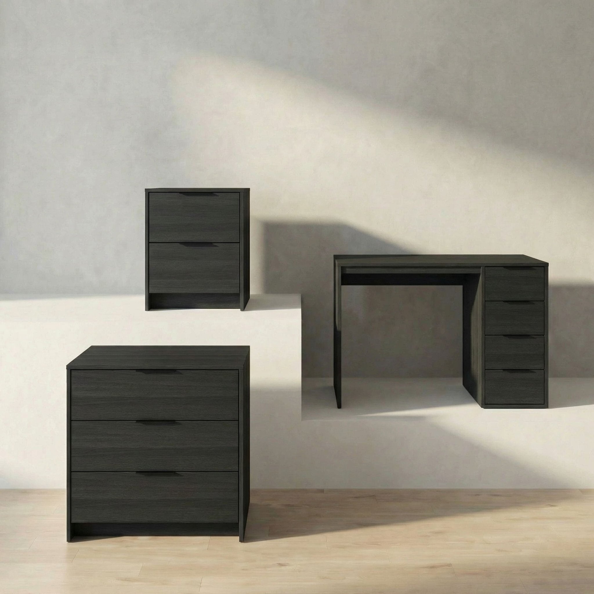 Zero Screws Given Bundle in Charcoal Oak- Tool-free, easy assembly modern furniture by Simply Built - #color_charcoal oak 