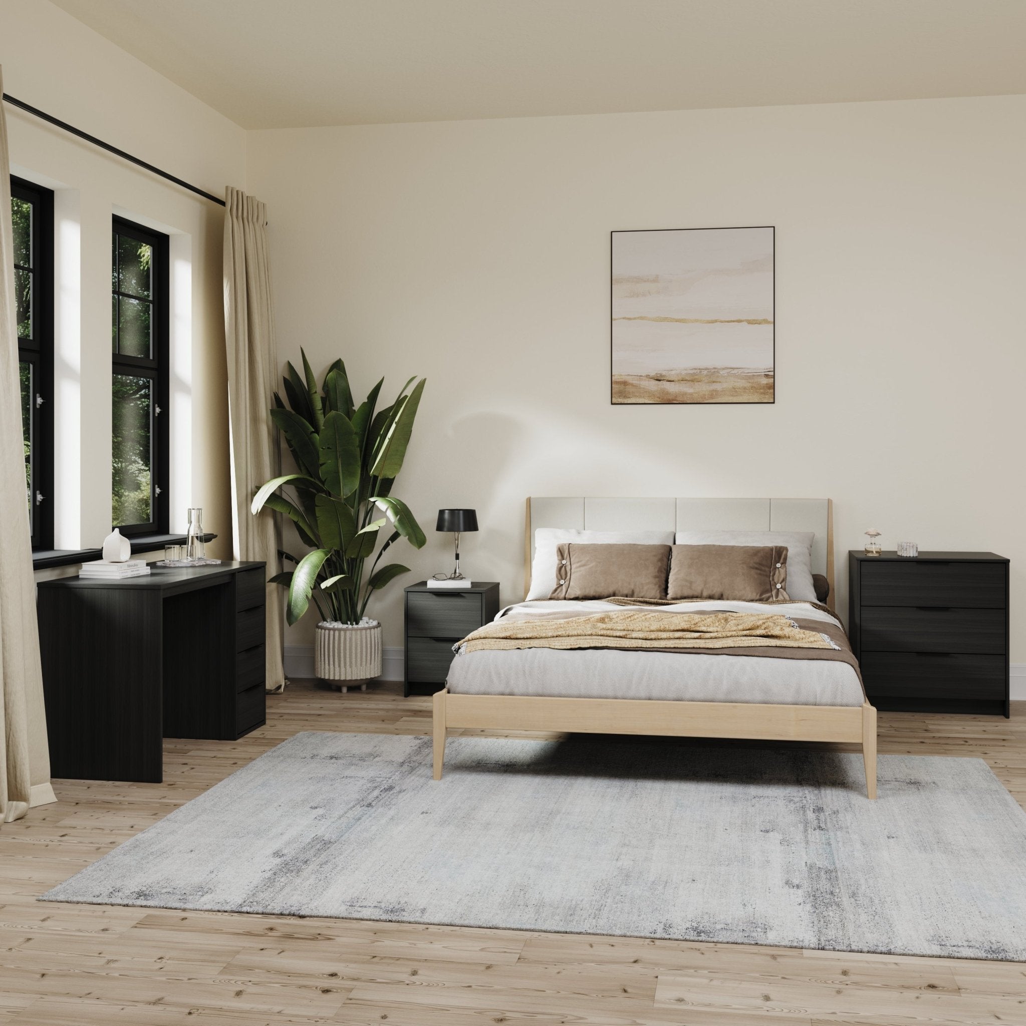 Zero Screws Given Bundle in Charcoal Oak- Tool-free, easy assembly modern furniture by Simply Built - #color_charcoal oak 